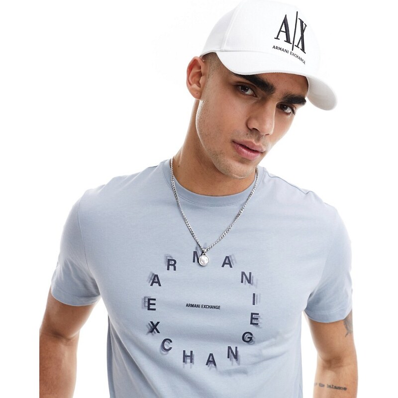 Armani Exchange - Cappello con visiera bianco con logo grande
