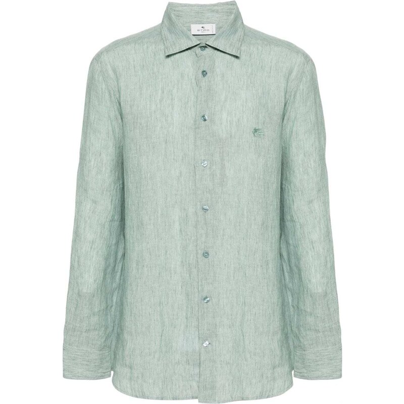 Etro Camicia verde in lino