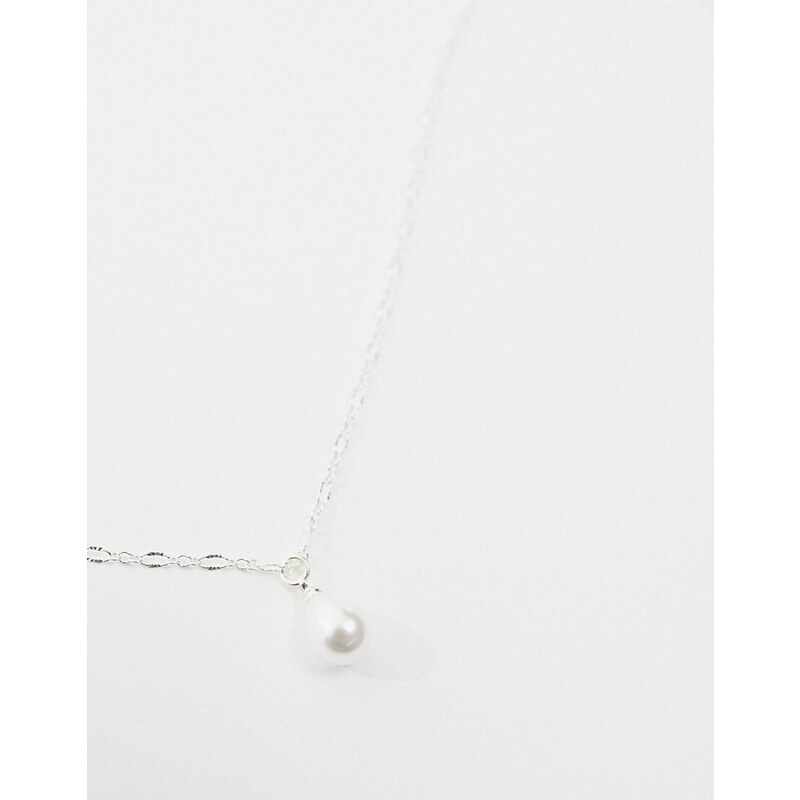 Orelia - Collana in argento sterling con pendente con perla a goccia