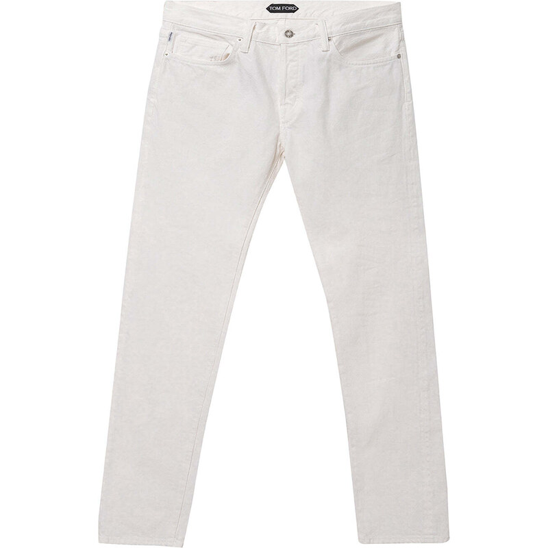 Jeans Bianco Cinque Tasche Tom Ford 33 Bianco 2000000015422