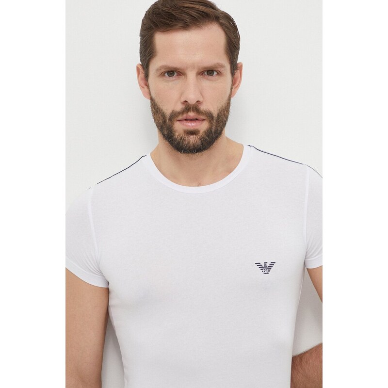 Emporio Armani Underwear maglietta lounge colore bianco con applicazione 111035 4R523