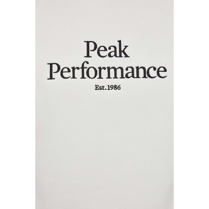 Peak Performance felpa uomo colore bianco con applicazione