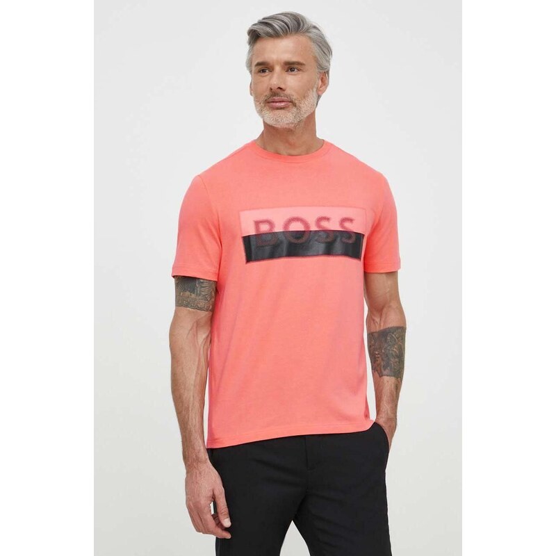 Boss Green t-shirt uomo colore rosa