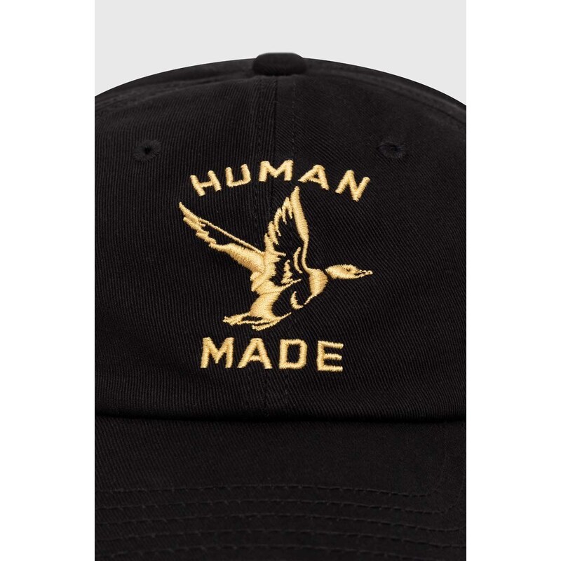 Human Made berretto da baseball in cotone colore nero con applicazione HM27GD015