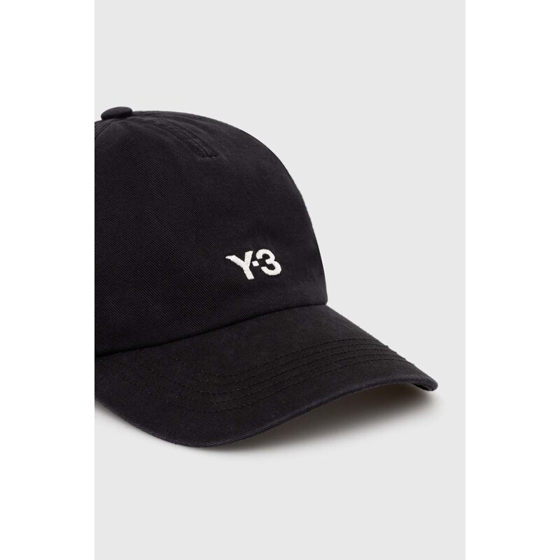 Y-3 berretto da baseball in cotone Dad Cap colore nero con applicazione IN2391