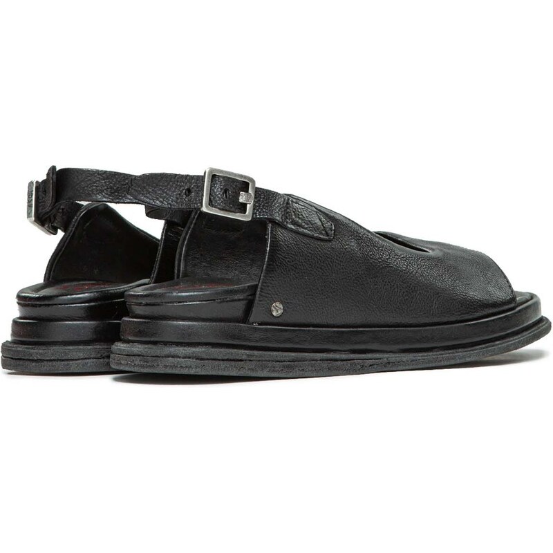 A.S.98 sandalo SPOON in pelle nera