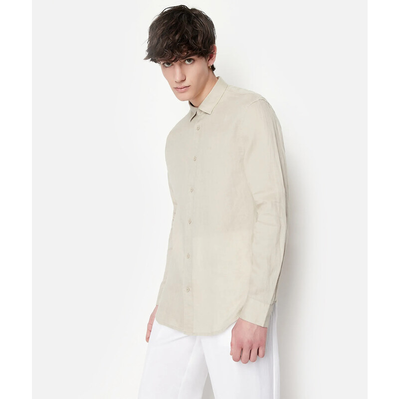 ARMANI EXCHANGE UOMO Camicia regular fit in puro lino