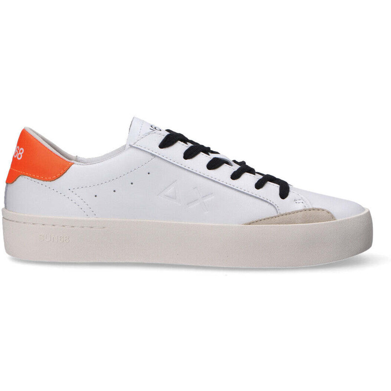 SUN68 sneaker Street Leather bianco arancio fluo