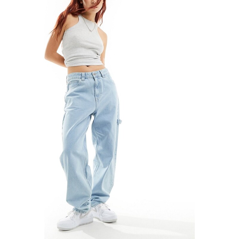 Dr Denim - Faye Worker - Jeans a fondo ampio a vita medio alta lavaggio chiarissimo rétro-Blu