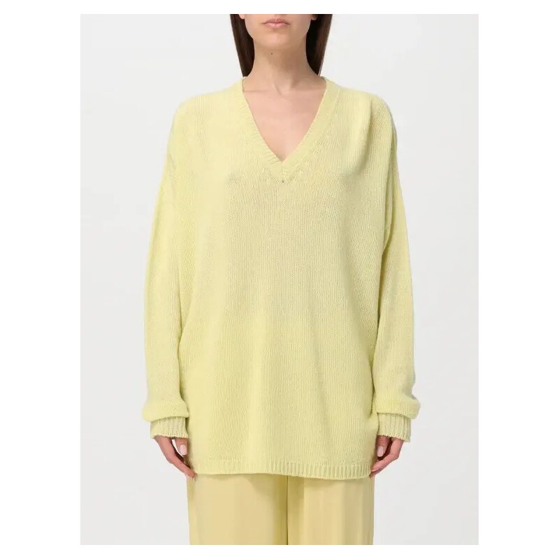 Cardigan oversize con scollo a v in cashmere · Terracotta, Nero