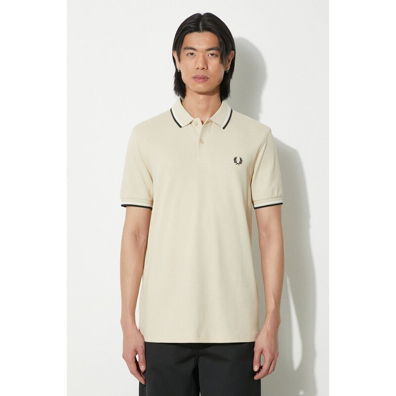 Fred Perry polo in cotone Twin Tipped Shirt colore beige M3600.U87