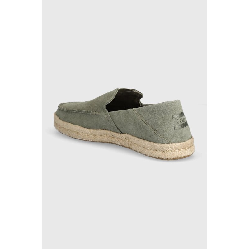 Toms espadrillas in pelle scamosciata Alonso Loafer Rope colore verde 10020874