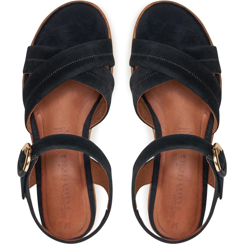 Tamaris Donna Sandali, Signora Sandali,TOUCHit,Scarpa Estiva,Sandalo Estivo,Comodo,Piatto,Navy Comb,37 EU