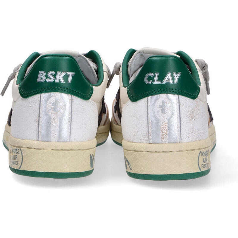 Premiata sneaker Bascket Clay bianco panna verde