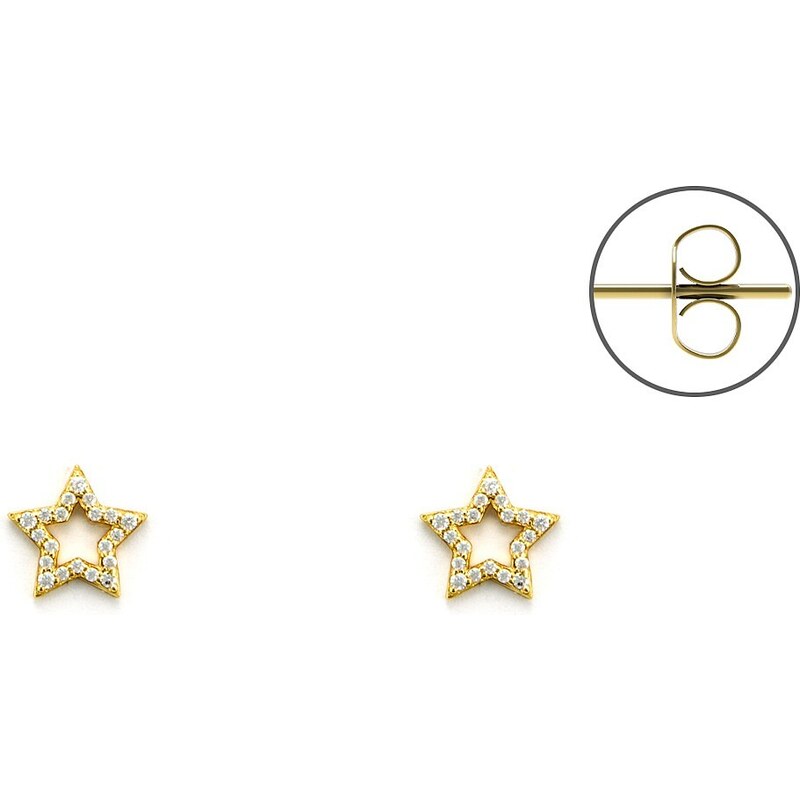 Orecchini stella donna gioielli 4US Cesare Paciotti in argento dorati 4uor5757w