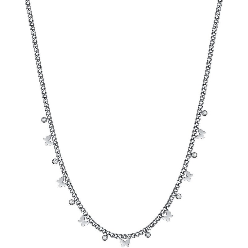 Collana donna gioielli Luca Barra ck1741 in acciaio con pendenti e cristalli