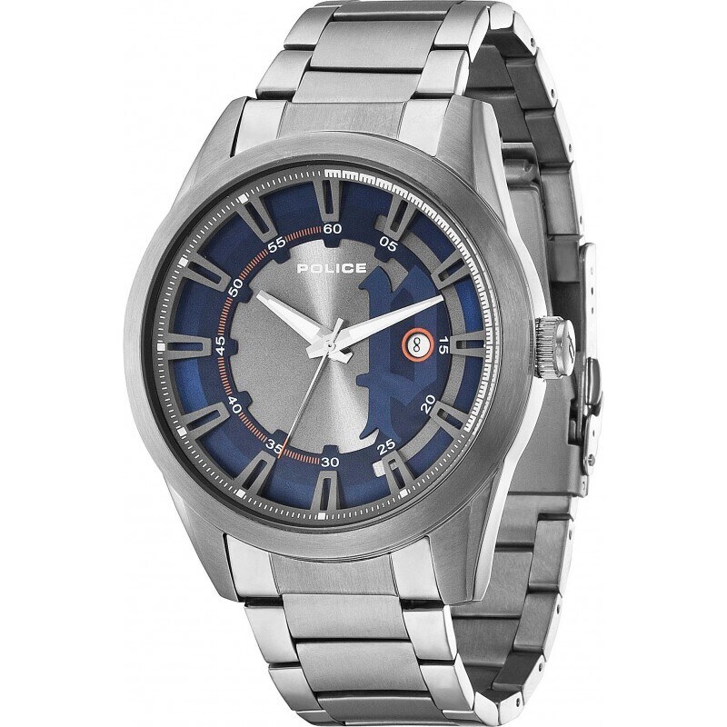 Orologio Uomo Police PL14537JS.03A, Quadrante Blue, Cinturino In Pelle, Cassa In Acciaio