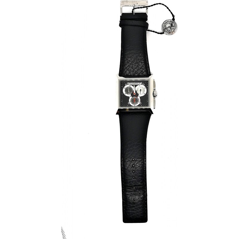 Orologio da uomo Haurex Escape modello 9a335unn, cinturino in pelle nero, cassa in acciaio