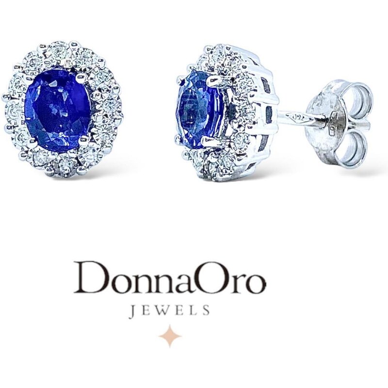 Donnaoro elements Orecchini Donnaoro con diamanti e zaffiri Ct 0.90 in oro bianco loz10095.008