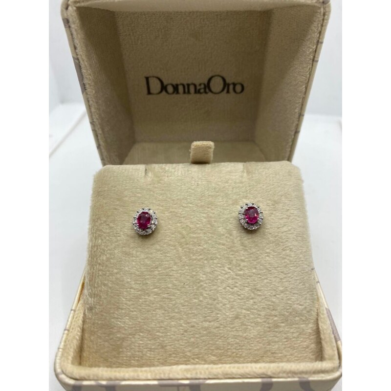Donnaoro elements Orecchini donna marchio Donnaoro in oro con Rubini Ct 1.20 e diamanti lor10095.008