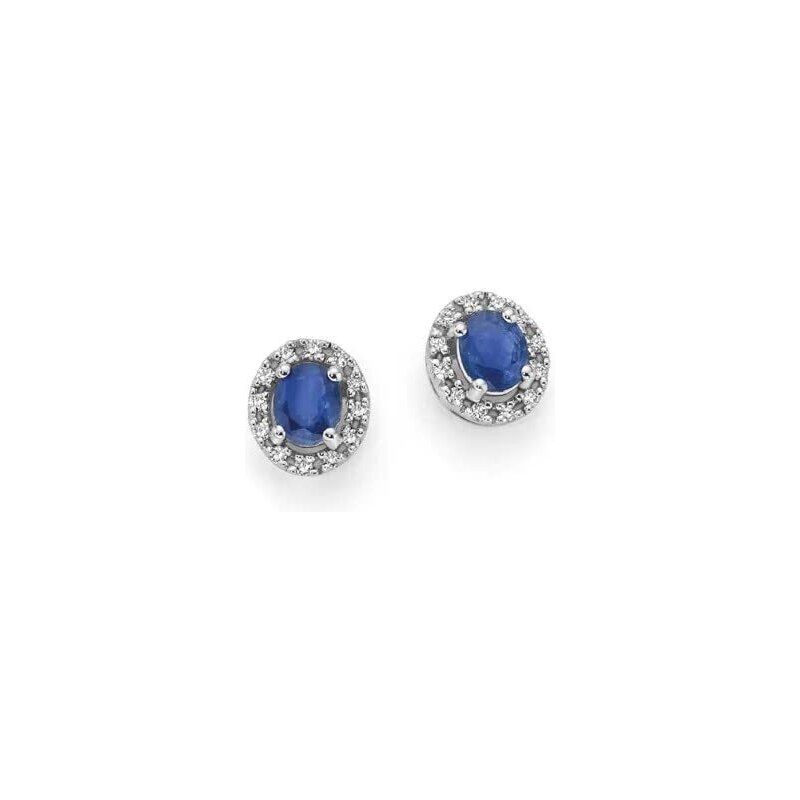 Donnaoro elements Orecchini donna marchio Donnaoro in oro bianco diamanti e zaffiro blu DHOZ9854.012