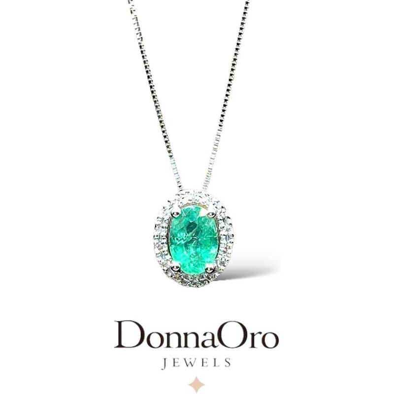 Donnaoro elements Collana Donnaoro in oro con diamanti e smeraldo DHPE9853.007
