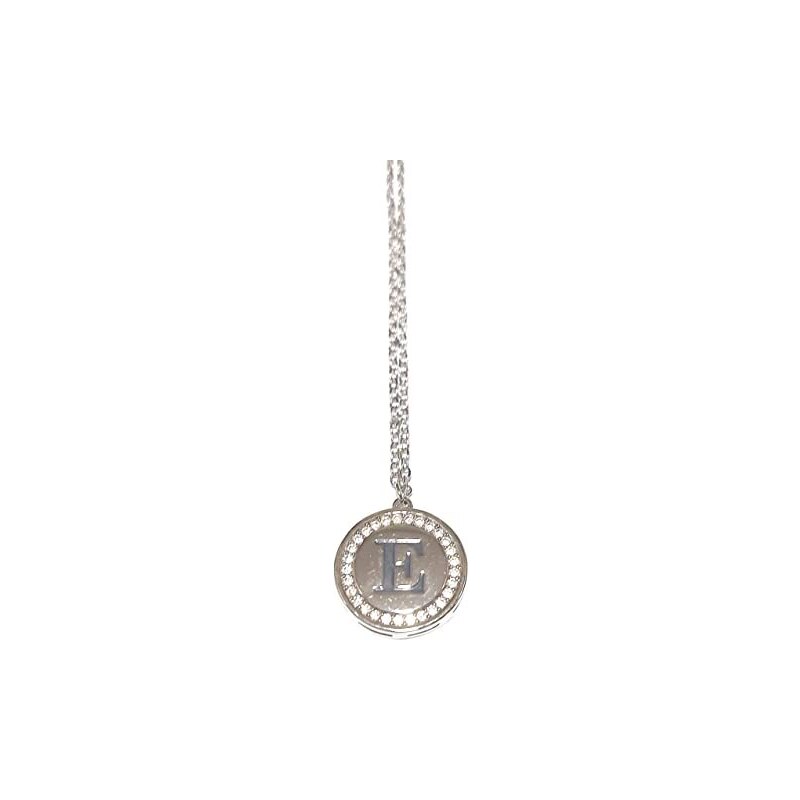 Anello Chevalier con Lettera Iniziale con Zirconi Neri con fondo