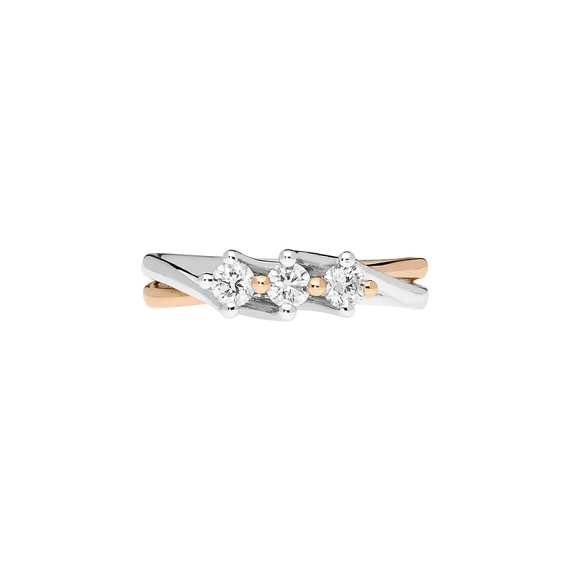 Comete Gioielli Anello trilogy donna in oro bianco e rosa con diamanti gioielli Comete Double anb 2578