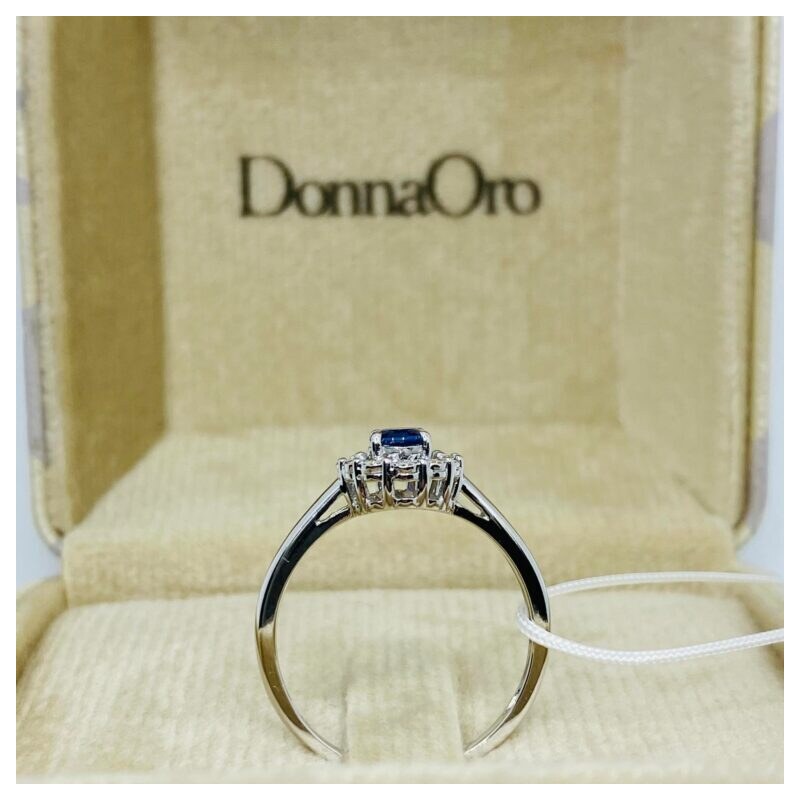 Donnaoro elements Anello donna marchio Donnaoro in oro con zaffiro Ct 0.50 e diamanti laz10093.006