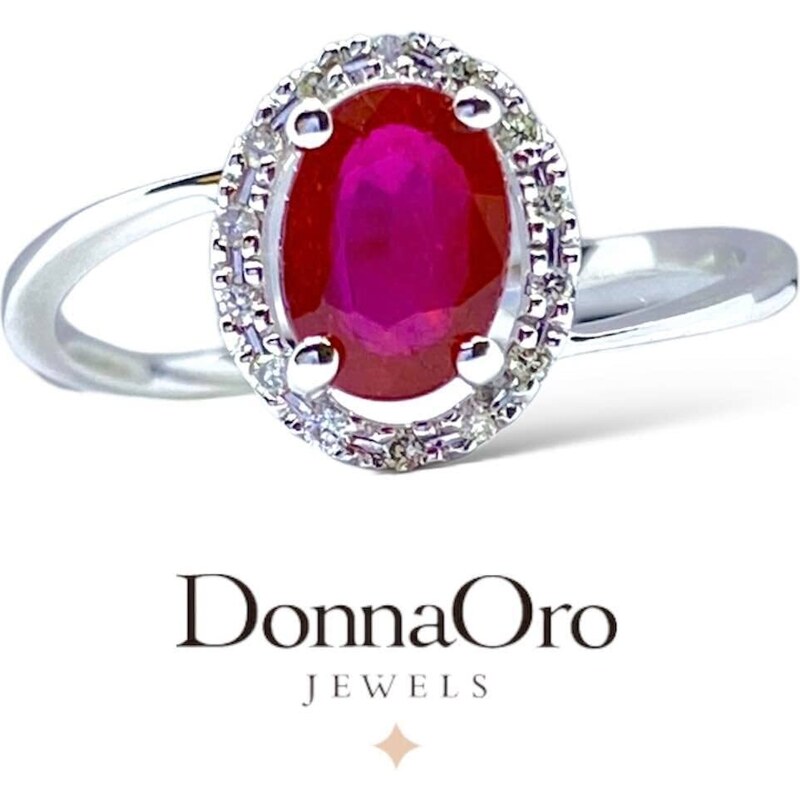 Donnaoro elements Anello donna in Oro e Diamanti con Rubino collezione LUCE linea IRIDE DIAMOND – DonnaOro DHAR9852.007