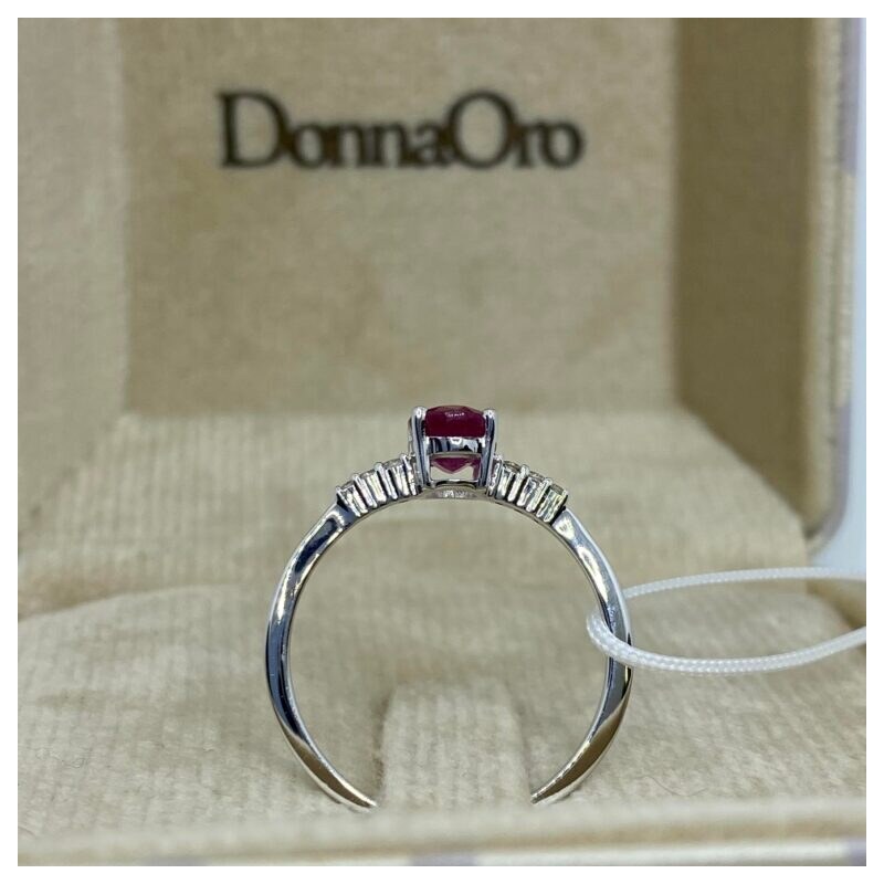 Donnaoro elements Anello donna in oro con diamanti e rubino Ct. 0,90 dhar9838.006 Donnaoro