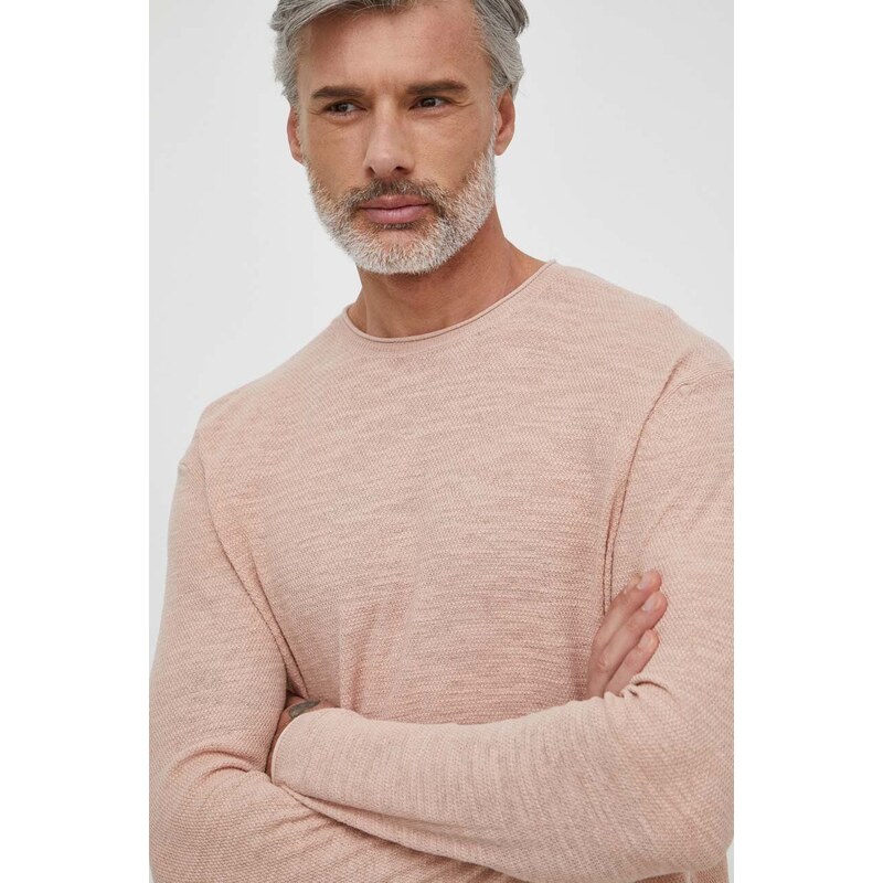 United Colors of Benetton maglione con aggiunta di lino colore rosa