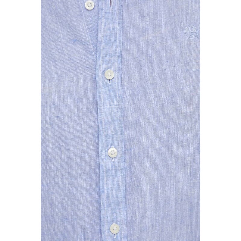 North Sails camicia di lino colore blu 664301