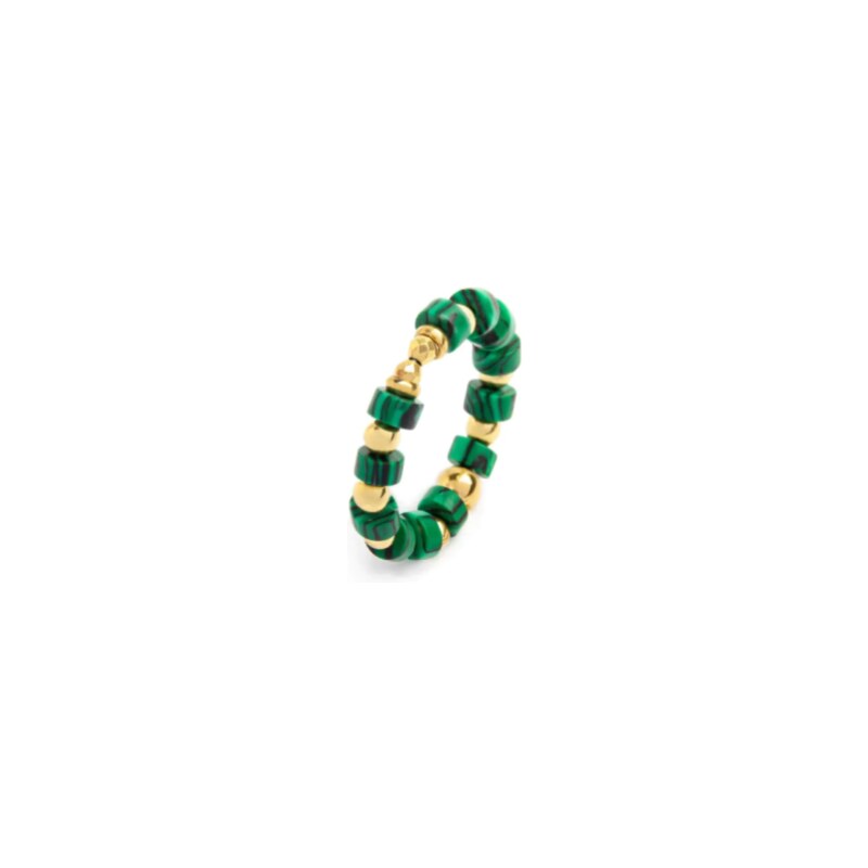 Anello donna regolabile Marlù 18AN117GV con pietre verdi elastico