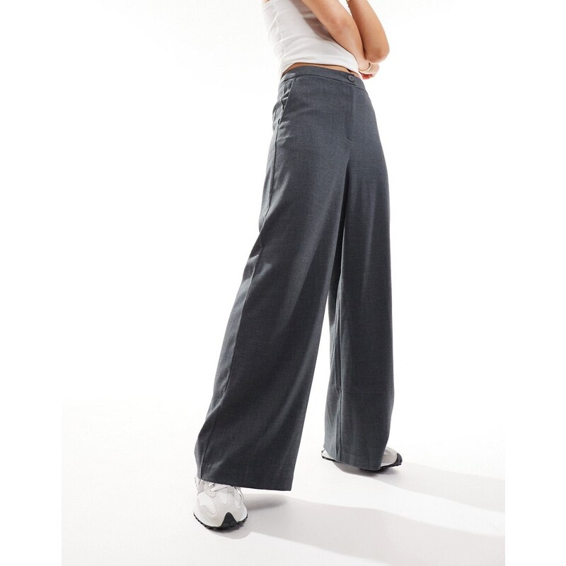 Pimkie - Pantaloni a fondo ampio sartoriali grigio antracite