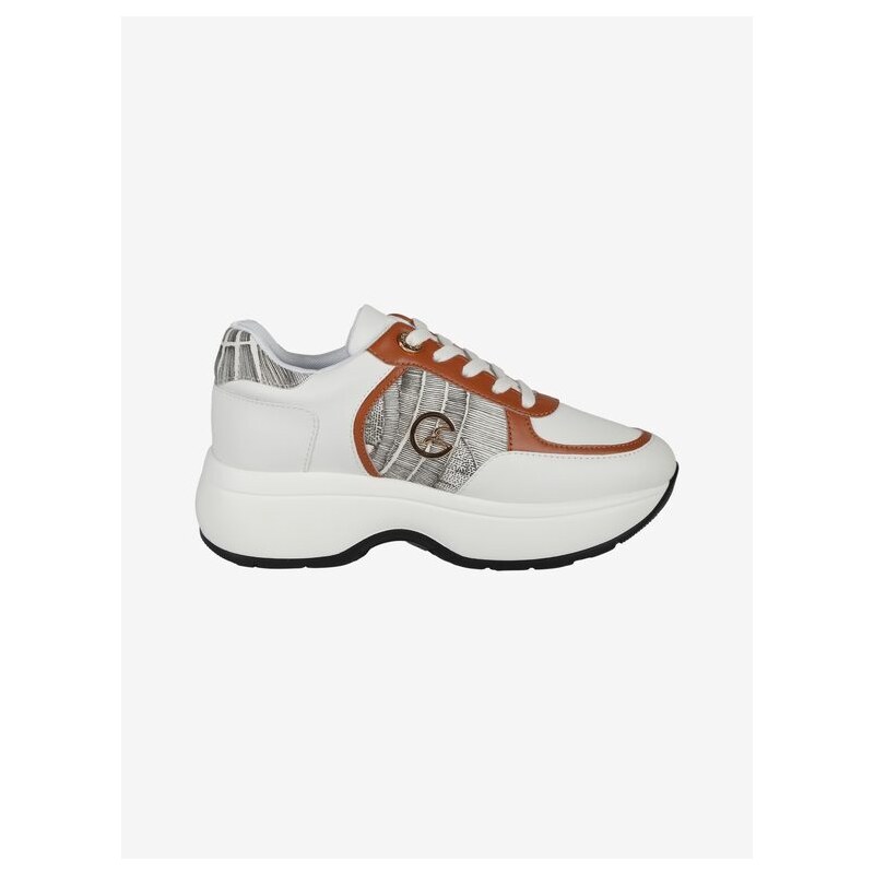 Gattinoni Sneakers Donna Stringate Con Platform Zeppa Marrone Taglia 36