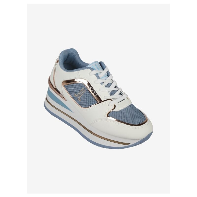 Lancetti Sneakers Donna Con Zeppa Basse Blu Taglia 40