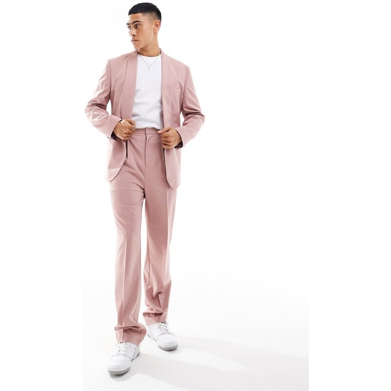 ASOS DESIGN - Pantaloni da abito dritti rosa