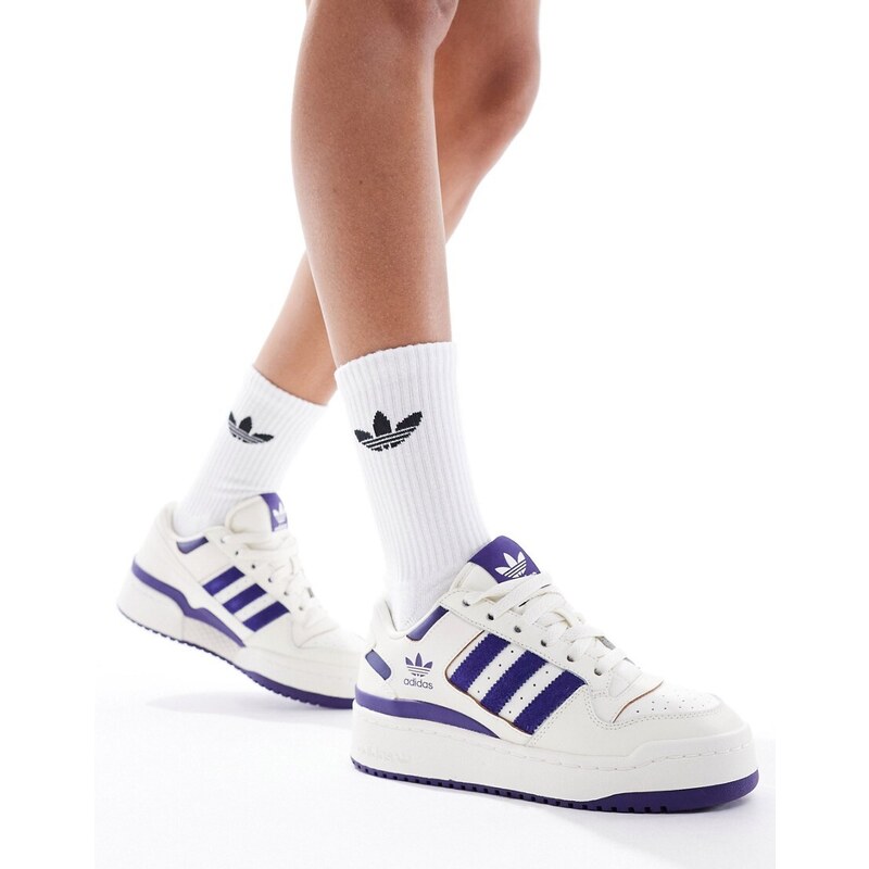 adidas Originals - Forum Bold - Sneakers a righe bianche e viola-Bianco