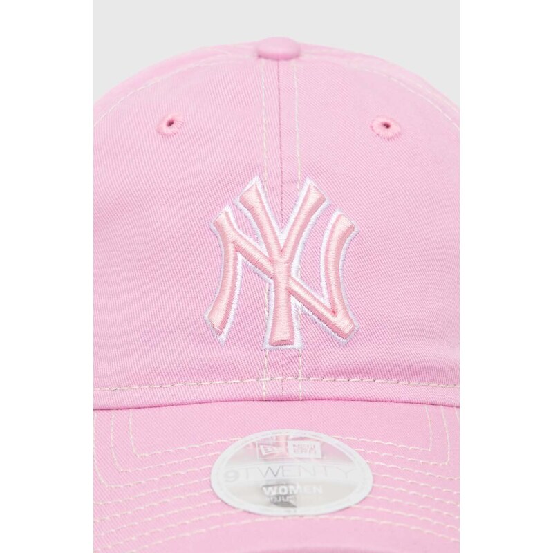 New Era berretto da baseball in cotone 9Forty New York Yankees colore rosa con applicazione 60434987
