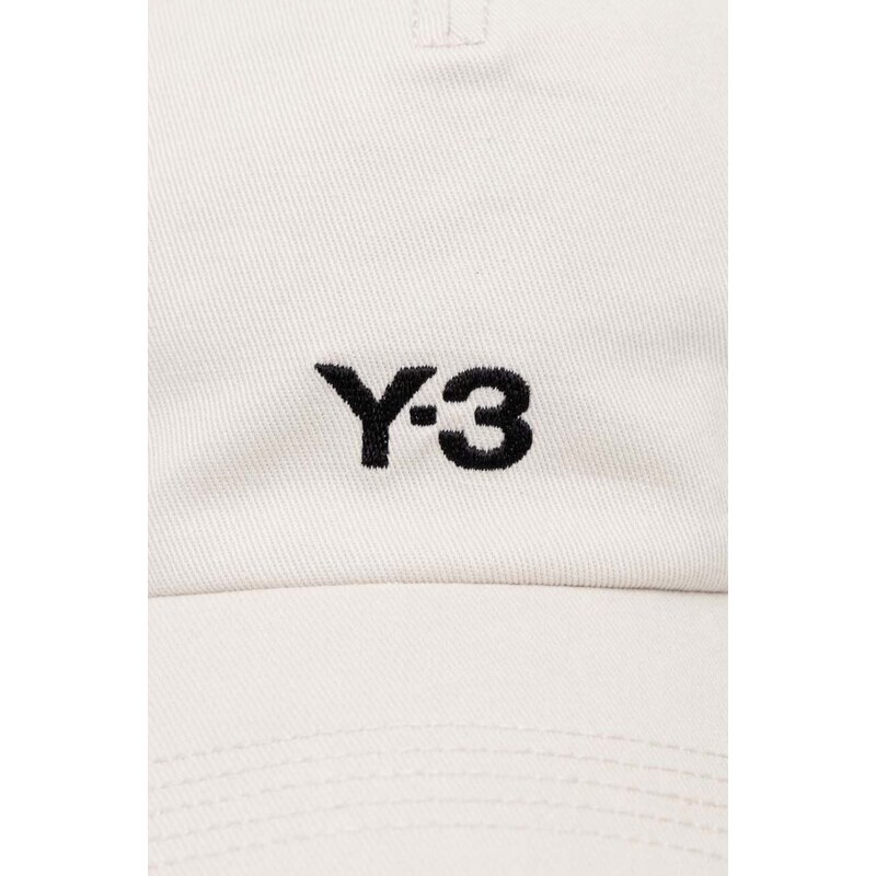 Y-3 berretto da baseball in cotone Dad Cap colore beige con applicazione IN2390