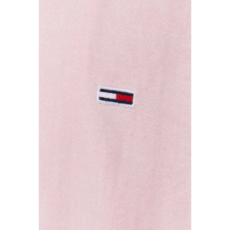 Tommy Jeans camicia in cotone uomo colore rosa