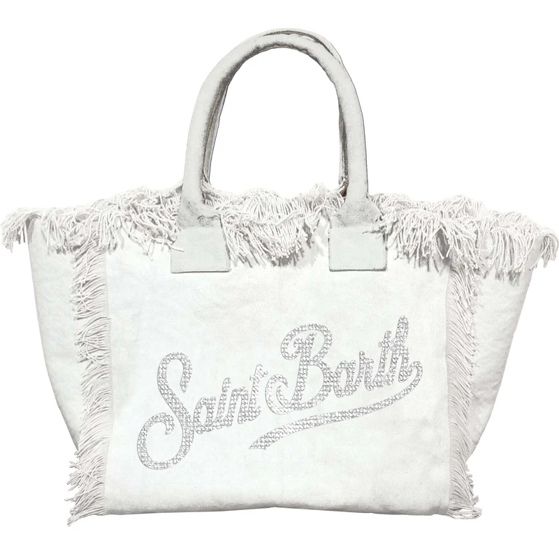Mc2 Saint Barth borsa vanity strass 01 bianca