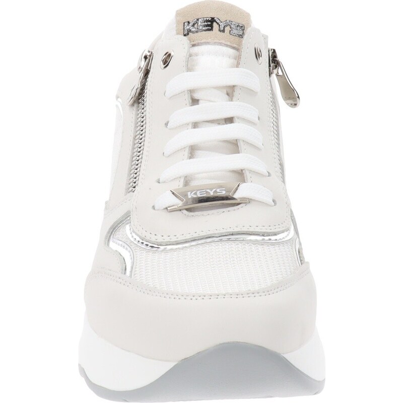 Keys Sneakers Donna in Pelle e tessuto Bianco