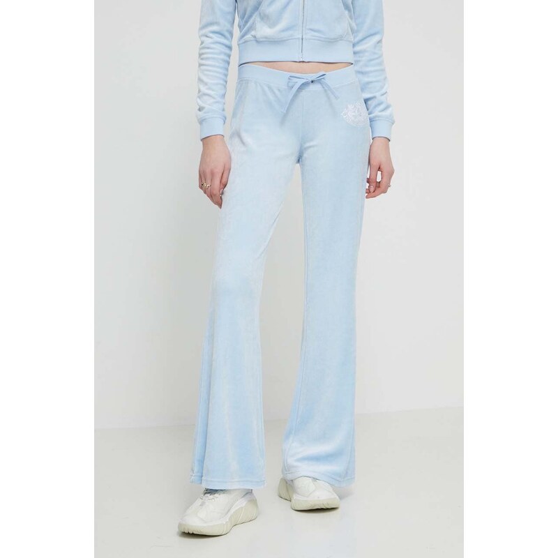 Juicy Couture pantaloni da tuta in velluto colore blu con applicazione