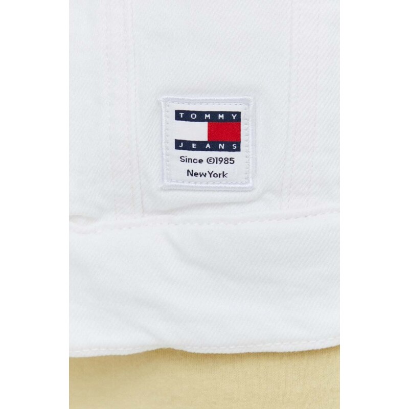 Tommy Jeans giacca di jeans uomo colore bianco