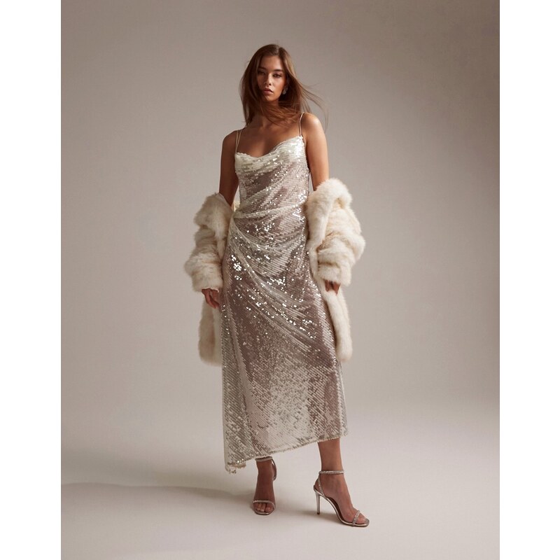 Con Piume Vestiti Eleganti Donna Asos Paillettes Asos Vestito