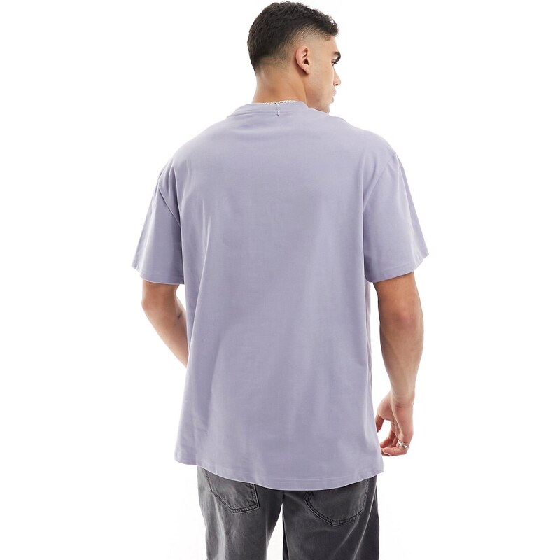 Weekday - Great - T-shirt squadrata viola polvere