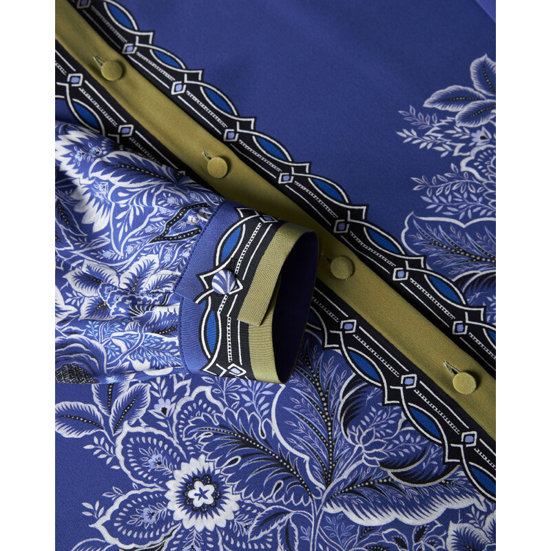 Etro Camicia Blu con Fantasia Floreale