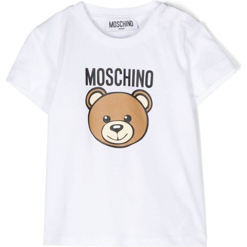 MOSCHINO KIDS T-shirt bianca stampa Teddy bear
